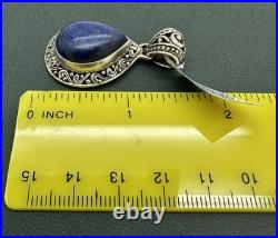 Vintage Native American Indonesia Sterling Silver 925 Blue Lapis Lazuli Pendant