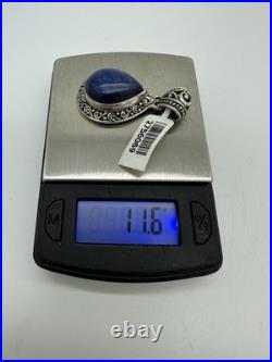 Vintage Native American Indonesia Sterling Silver 925 Blue Lapis Lazuli Pendant