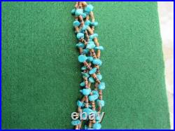 Vintage Native American Kingman Turquoise 5 strand Nugget necklace