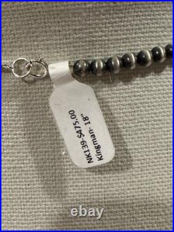 Vintage Native American Kingman Turquoise Disc Beads Brass Tone Necklace 18