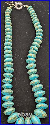 Vintage Native American Large Descending Turquoise Gold Vermeil Closure