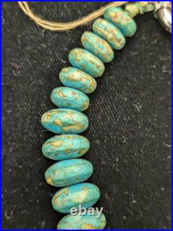 Vintage Native American Large Descending Turquoise Gold Vermeil Closure