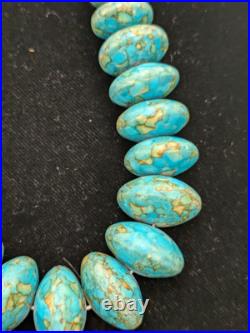 Vintage Native American Large Descending Turquoise Gold Vermeil Closure