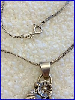 Vintage Native American Large Purple Charoite Sterling Silver Pendant Necklace
