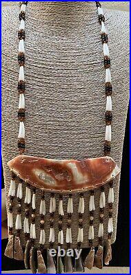 Vintage Native American Large Shell Pendant Dancer Necklace