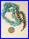 Vintage Native American Large Turquoise Nugget Silver Beaded Necklace