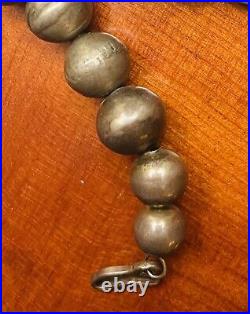 Vintage Native American Large Turquoise Nugget Silver Beaded Necklace
