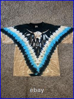 Vintage Native American Liquid Blue 2003 Tie Dye T