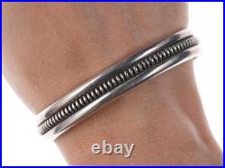 Vintage Native American Mitchell Calabaza Sterling cuff bracelet