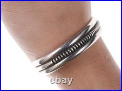 Vintage Native American Mitchell Calabaza Sterling cuff bracelet
