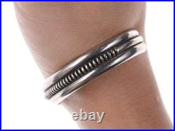 Vintage Native American Mitchell Calabaza Sterling cuff bracelet