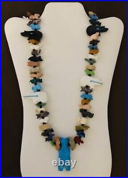 Vintage Native American Multi-Stone Fetish Necklace