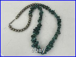 Vintage Native American Natural Turquoise Nugget Bead Necklace 24