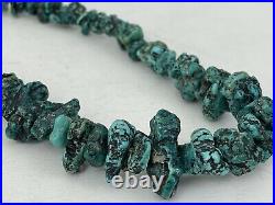 Vintage Native American Natural Turquoise Nugget Bead Necklace 24