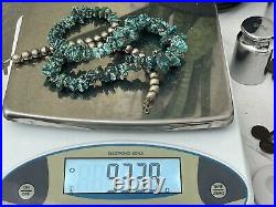 Vintage Native American Natural Turquoise Nugget Bead Necklace 24