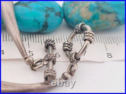 Vintage Native American Natural Turquoise Sterling Toggle Necklace -108gr -23.5