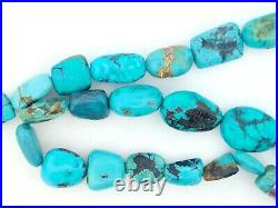 Vintage Native American Natural Turquoise Sterling Toggle Necklace -108gr -23.5