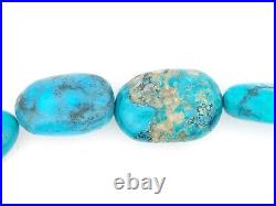 Vintage Native American Natural Turquoise Sterling Toggle Necklace -108gr -23.5