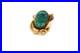 Vintage Native American Navajo 14k Yellow Gold Turquoise Ring Size 6