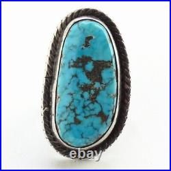 Vintage Native American Navajo 925 Sterling Silver Turquoise Pinky Ring Size 5