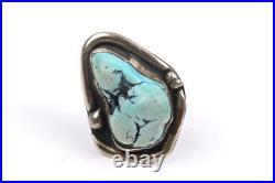 Vintage Native American Navajo 925 Sterling Silver Turquoise Ring Size 6