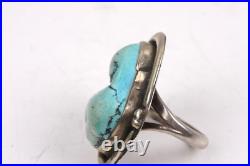 Vintage Native American Navajo 925 Sterling Silver Turquoise Ring Size 6