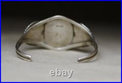 Vintage Native American Navajo Black Onyx Sterling Silver Cuff Bracelet