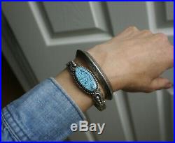 Vintage Native American Navajo Carinated Sterling Silver Cuff Bracelet 48 gr