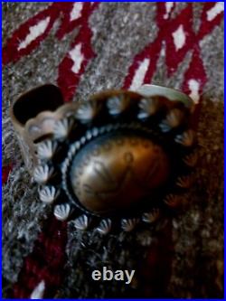 Vintage Native American Navajo Copper Cuff Fred Harvy Era Really Fine