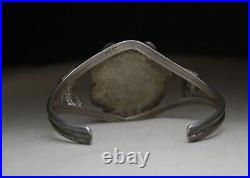 Vintage Native American Navajo Coral Sterling Silver Cuff Bracelet