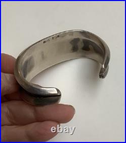 Vintage Native American Navajo Cuff Bracelet Silver And Coral By Phillip Tso Jr