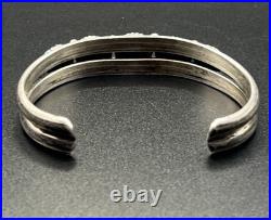 Vintage Native American Navajo Cuff Bracelet Turquoise 925 Silver 5.1 Small
