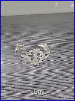 Vintage Native American Navajo Cuff Statement Bracelet Sand Cast 30G ZUNI