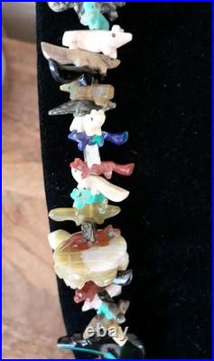 Vintage Native American Navajo Fetish necklace with 100 carved animals Gorgeous