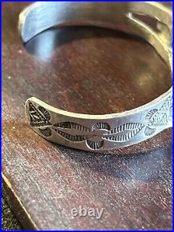 Vintage Native American Navajo Fred Harvey Turquoise Sterling Bracelet Rare