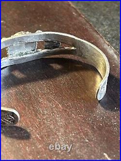 Vintage Native American Navajo Fred Harvey Turquoise Sterling Bracelet Rare