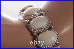 Vintage Native American Navajo Genuine Moonstone & Silver Cuff bracelet! Mint