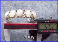 Vintage Native American Navajo Genuine Moonstone & Silver Cuff bracelet! Mint