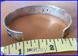 Vintage Native American Navajo J BAHE Sterling Silver & Stone Cuff Bracelet
