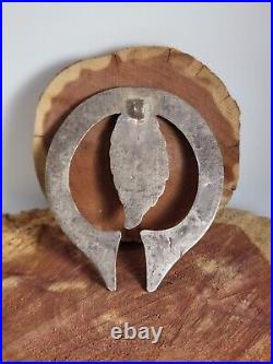 Vintage Native American Navajo Jewelry Sandcast Naja Pendant Silver