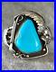 Vintage Native American Navajo LARGE Turquoise Sterling silver Bracelet SIGNED