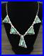 Vintage Native American Navajo LEE NIETO Turquoise Sterling Silver Necklace 62g