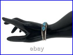 Vintage Native American Navajo Morenci Turquoise Sterling Silver Bracelet Vintage Native American Navajo Morenci Turquoise Sterling Silver Bracelet