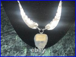 Vintage Native American Navajo Mother of Pearl Sterling Necklace/ring/earrings