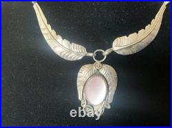 Vintage Native American Navajo Mother of Pearl Sterling Necklace/ring/earrings