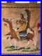 Vintage Native American Navajo Motif Serigraph / Silkscreen Velvet Painting 70's