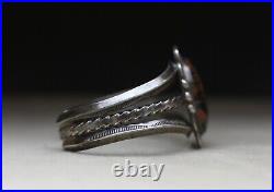 Vintage Native American Navajo Petrified Wood Sterling Silver Cuff Bracelet