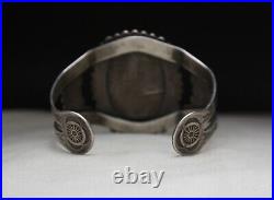 Vintage Native American Navajo Petrified Wood Sterling Silver Cuff Bracelet