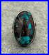 Vintage Native American Navajo SMOKEY BISBEE Turquoise Sterling RING 7.25