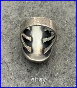 Vintage Native American Navajo SMOKEY BISBEE Turquoise Sterling RING 7.25